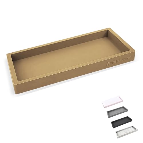 Countertop & Vanity Silicone Tray - Small 7.7" Kitchen Soap Tray | Kitchen Sink Soap Tray, Dish Soap Tray for Kitchen Counter, Bathroom Tray, Silicone Soap Dispenser Tray & Sponge Holder - color: Latte Tan, size: Small 7.7”