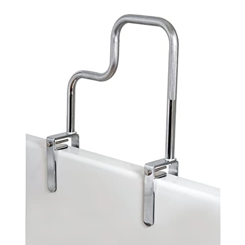 Carex Tri-Grip Bathtub Handle Grab Bar with Chrome Finish, Bathtub Grab Bar for Seniors and Handicap, Detachable Toilet Safety Frame with Handles for Assistance in Getting In and Out of Tub - style: Tri-Grip