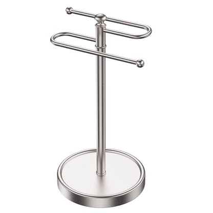 Hand Towel Holder, 304 Stainless Steel Heavy Duty S Shape Hand Towel Stand Free Standing Towel Bar for Bathroom Kitchen Countertop - color: Nickel