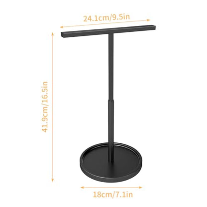 STWWO Hand Towel Stand for Bathroom Countertop, 11~16.5IN Adjustable,Black | for Bath Counter top Kitchen, T-Shape Hand Towel Holder Standing - color: Black