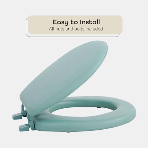 Soft Standard Vinyl Toilet Seat, Light Green, 17 in | Toilet-Seat Construction: Contoured Seat Profile and Durable Finish Create a Polished Fixture Update. - color: Light Green, size: 17 Inch, style: Vinyl