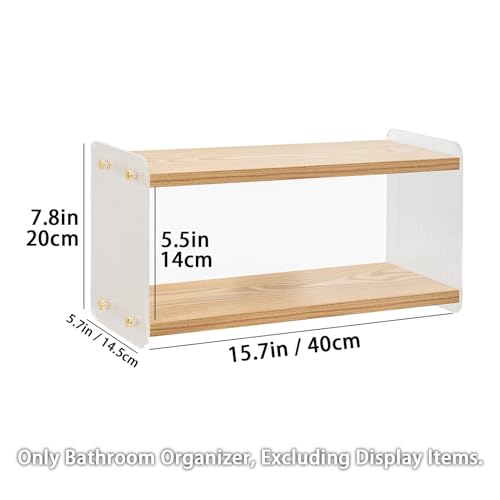 SARUFO Bathroom Counter Organizer, 2 Tier Vanity Shelf for Makeup, Skincare, Perfume, Cologne and Cosmetics - Countertop Storage for Sink, Vanity, Dresser, Cabinet, Rack and Tray
