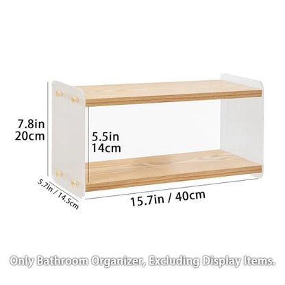 SARUFO Bathroom Counter Organizer, 2 Tier Vanity Shelf for Makeup, Skincare, Perfume, Cologne and Cosmetics - Countertop Storage for Sink, Vanity, Dresser, Cabinet, Rack and Tray