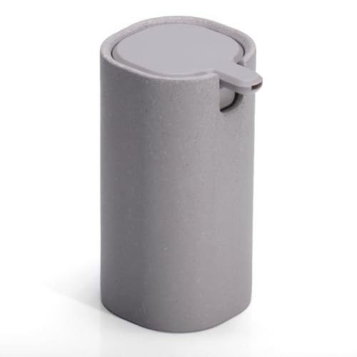 LINE+ARC Modern Easy-to-Press Soap & Lotion Dispenser, Beige | Ergonomic, rust-free liquid pump, cute blue design for marble bathroom sink, kitchen countertop, beige - color: Beige