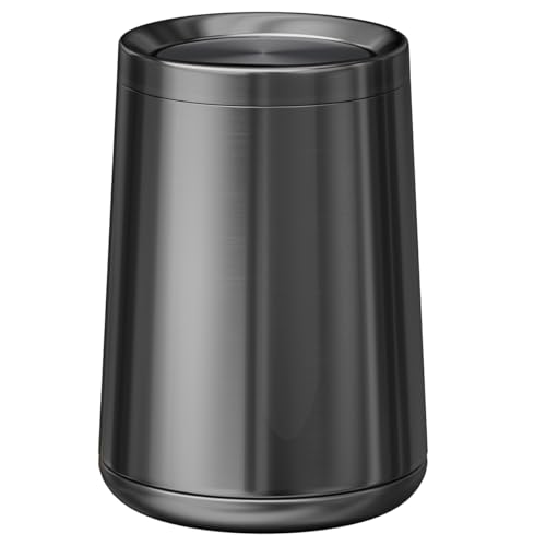 10 L/2.6Gallen,Swing Lid Trash Can,Brushed Stainless Steel Garbage Can with Flipping Lid,for Bathroom, Kitchen,Living Room,Bedroom,Hotel (Black Gold) - color: black gold