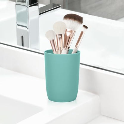 Toothbrush Holder with Cups, 4pcs Unbreakable Bathroom Tumblers 9.5oz/280ml, Dishwasher Safe Plastic Toothbrush & Makeup Brush Organizer, Reusable Drinking Glasses for Bathroom Counter(Multi-Colour) - color: Multi-Colour