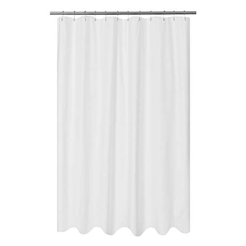 Embossed Microfiber Shower Curtain Liner 71 x 84, White | Extra Long, Machine Washable, Bottom Magnets, Water Repellent, 71x84 inches Soft Fabric Shower Curtain for Bathroom - color: White, size: 71"W x 84"L (Pack of 1)