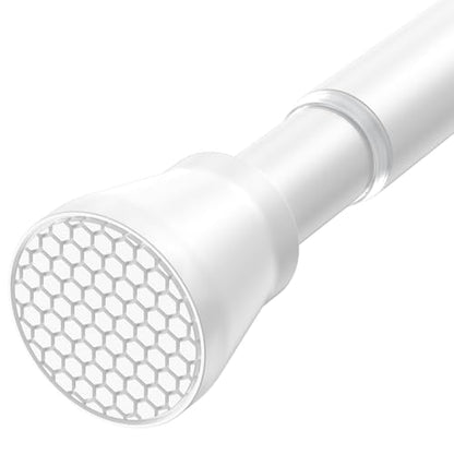 Tension Curtain Rod 28 to 48 Inches, White Tension Rod Adjustable Curtain Rod Non-Slip Shower Curtain Rod No Drill Shower Rod Spring Tension Shower Curtain Rod Bathroom Curtain Rod - color: White, size: 28-48 inch