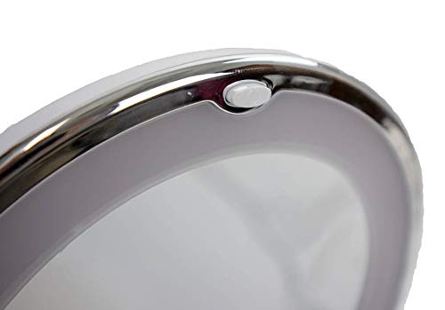 5 STAR SUPER DEALS 10x Magnifying Suction Cup Mirror with 14 LED Lights - 6.5" Bathroom Makeup Vanity Mirror with Adjustable Light, 360 Rotating Flexible Gooseneck & Power Lock