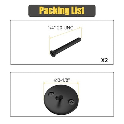 Trip Lever Bathtub Overflow Faceplate, Matte Black | Trip Levers Tub Overflow Drains Cover with Matching Screws - color: Black Cover
