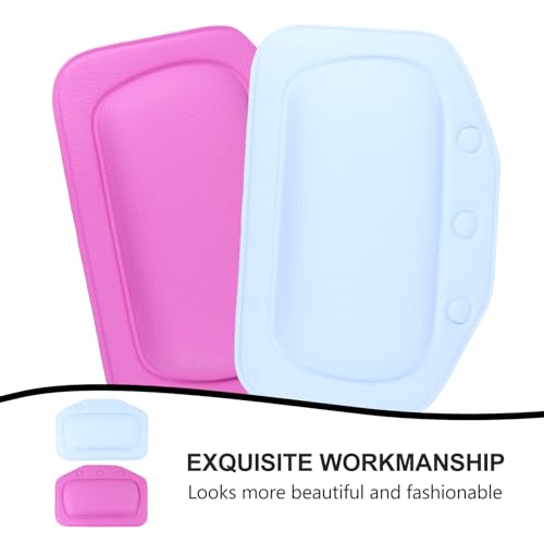Beavorty 2pcs Non-Slip Bathtub Pillow with Strong Suction Cups, PVC Foam Tub Head and Neck Support Cushions for Home Shower and Spa Bathing Random Color