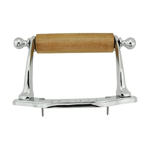 Stylish Wall Mount Toilet Paper Holder 6.5" W Chrome Plated Solid Brass Easy Install Toilet Tissue Paper Holders with Wooden Roll for Bathrooms Includes Hardware Renovators Supply Manufacturing - color: Chrome Knight