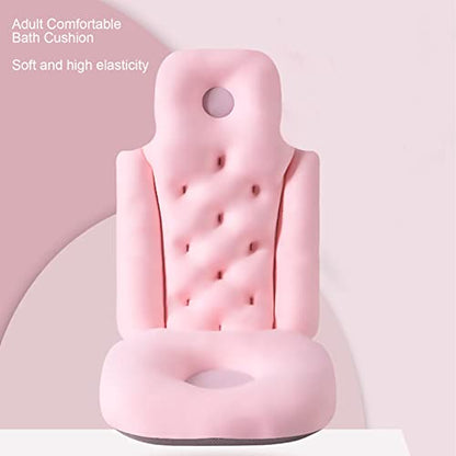 Full Body Bath Cushion for Bathtub Soft Folding Headrest Back Support Bath Cushion for Tub Neck and Back Comfort Adult Bath Mat for Home Use