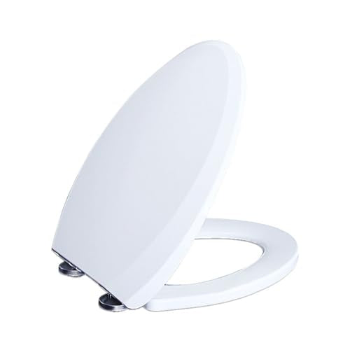 Soft Close Quick Release Toilet Seat - 360° Adjustable Stainless Hinges,V Shape Cover for Easy Cleaning Simple Top Fixing - color: 01g