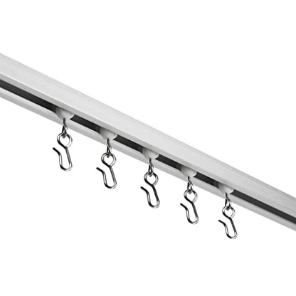 Curtain Track - Ceiling Mounted Curtain Rail for Curtains, Drapes, and Room Dividers - USA Made - Large+ (24 Feet), Anodized Silver - color: Anodized Silver, size: Large+ (24 Feet)
