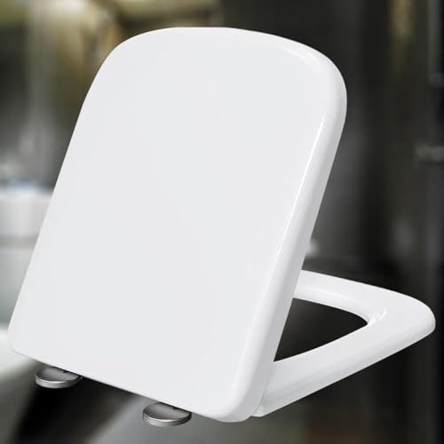 Toilet seat, With Quick Release Easy to Clean Standard Size Simple Top Fixing Loo Seat Cover for Bathroom