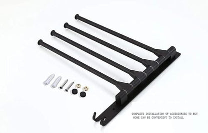 Towel Rails Space Aluminum Towel Rack, Wall Mounted Towel Rack Swivel Bars with Hooks Bathroom Rotating Towel Bar Towel Holder (Color : Black, Size : 2 Arms) - size: 2 Arms