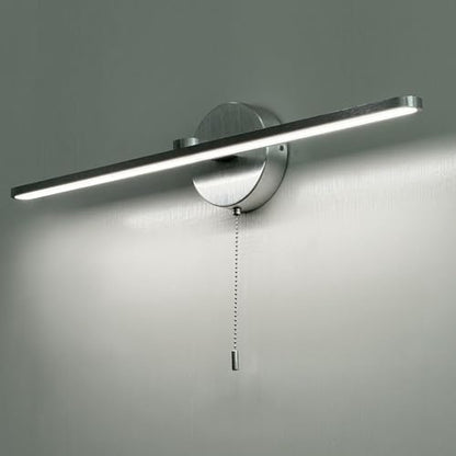 Vanity Light with On Off Switch,24 inch Brushed Aluminum LED Light Vanity Bar for Bathroom,Modern LED Wall Picture Lamps Sconces with Pull Chain Switch LED 3000-3500K (AM) - color: Brushed Aluminum