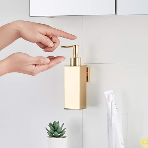 BGL Soap Dispenser Stainless Steel 304 Wall Mount Gold Liquid and Soap Dispenser for Kitchen and Bathroom - color: Gold