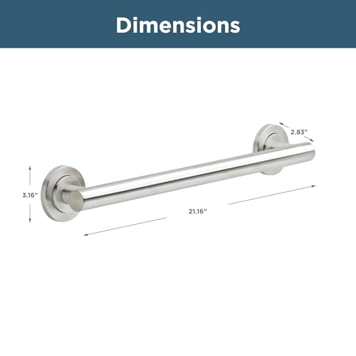 Franklin Brass Voisin (1-Pack) 18' ADA Grab Bar Bathtub Handle Safety Grip in Stainless Steel 1-1/4' diameter Wall Mount Shower Handicap VOI5918-SS