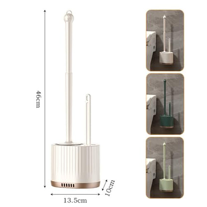 2 in 1 Toilet Bowl Brush Plunger Set,Toilet Brush and Holder Set Toilet Bowl Brush with Tweezers Long Handle,Ventilation Slots Base,Toilet Cleaner Brush for Bathroom Deep Cleaning - color: Dark Green