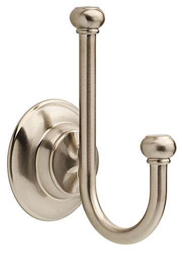 Delta Porter (1-Pack) Towel Hooks SpotShield Brushed Nickel Double J, Wall Mounted, Robes Holder Bathroom Accessories PTR35-BN - style: Double Towel Hook