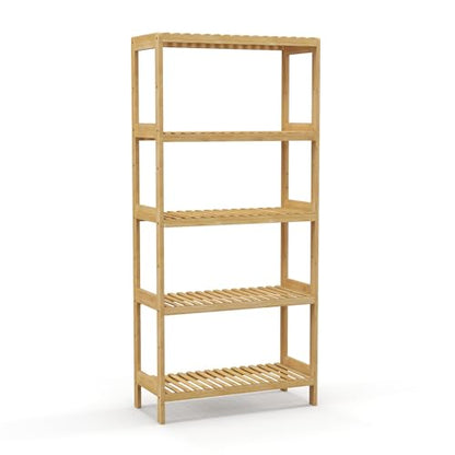 Bamboo Rack, Adjustable Bamboo Shelf, Bathroom Living Room, 5-Tier - size: 5-Tier