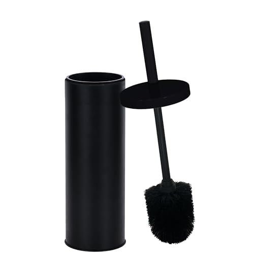 Deep & Sturdy Toilet Bowl Brush with Holder - Durable Scrubbing - Toilet Cleaners - Household Essentials - Silicone Brush - Bathroom Cleaner - Cleaning Supplies - Household Supplies, Matte Black - color: Matte Black Reese