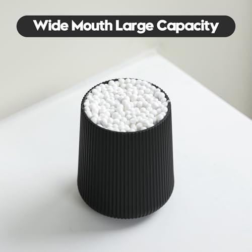 YAUKPH Black Striped Toothbrush Holder | for Electric Toothbrushes Bathroom Organizer Cup for Toothpaste Kids & Adults - color: Black Ribbed