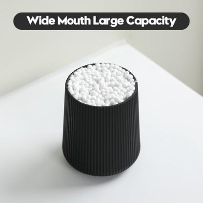 YAUKPH Black Striped Toothbrush Holder | for Electric Toothbrushes Bathroom Organizer Cup for Toothpaste Kids & Adults - color: Black Ribbed