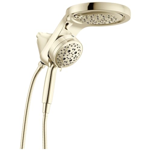 Delta 6-Setting HydroRain Premium 2-in-1 Dual Shower Head with ProClean Spray, Polished Nickel High Pressure Shower Head with Handheld Spray, 1.75 GPM Flow Rate, Lumicoat Polished Nickel 56000-PN-PR25 - color: Lumicoat Polished Nickel