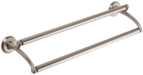Ginger Double Towel Bar (24-inch) Solid Brass Towels Racks for Bathroom, Satin Nickel - color: Satin Nickel, size: 24 Inch Double Towel Bar