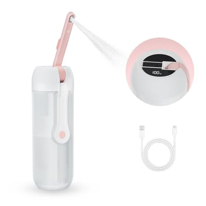 Portable Electric Bidet for Travel with 180° Adjustable Nozzle, Strong Water Pressure- Handheld Rechargeable USB-C Bidet,350ml Waterproof Personal Hygiene Cleaner for Postpartum Women, Camping (Pink) - color: Pink