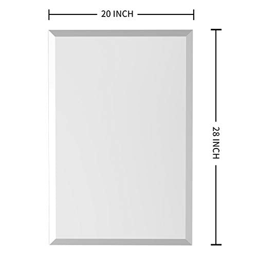 20x28 Frameless Rectangle Bathroom Vanity Mirror | 0.8in Beveled Edge - color: Rectangular, size: 20"L x 28"W
