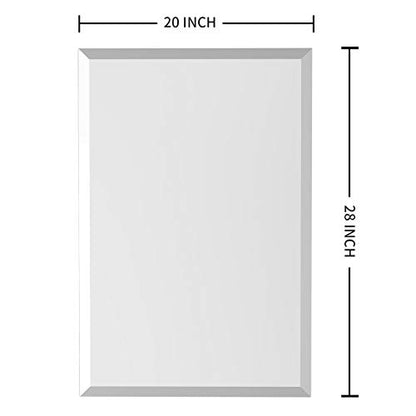 20x28 Frameless Rectangle Bathroom Vanity Mirror | 0.8in Beveled Edge - color: Rectangular, size: 20"L x 28"W