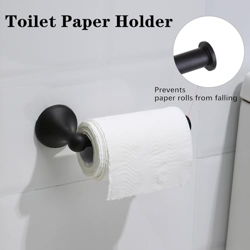4 Piece Antique Bathroom Hardware Accessories Set Matte Black,24 Inch Towel Bar Set,Towel Rack Set,Bathroom Towel Holder Set - color: Matte Black