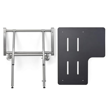 Seachrome 32" x 22.5" Black Reversible Folding Transfer Tub/Shower Seat with Legs, ADA Compliant - color: Matte Black, size: 32 x 22.5 in.