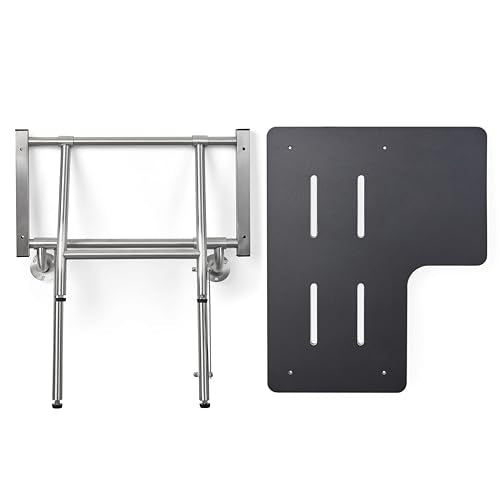 Seachrome 26" x 22.5" Black Reversible Folding Transfer Tub/Shower Seat with Legs, ADA Compliant - color: Matte Black, size: 26 x 22.5 in.