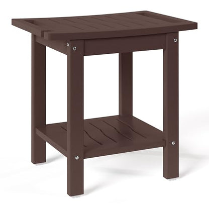 Sage HDPE Poly Plastic Waterproof Bathroom Shower Bench, Dark Brown - color: Dark Brown