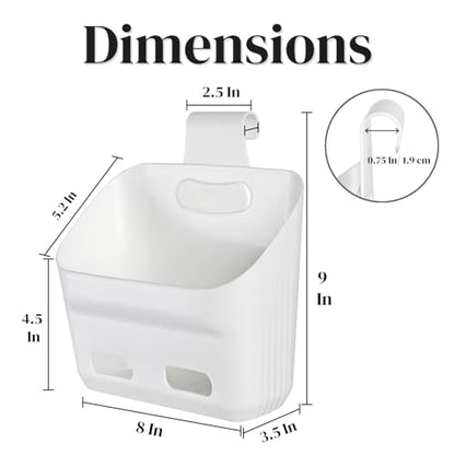 Eorbow 6 Pack Plastic Hanging Storage Basket, Over the Door Cabinet Shower Caddy, Stackable Kitchen Organizer Wall Mount with Detachable Hook, Shelf Bins with Draining Hole for Bathroom Pantry Closet