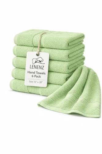 Premium Hand Towels - 4 Pack Absorbent Cotton Hand Towels for Bathroom, Kitchen, Gym, Spa - Soft, Quick-Dry, and Durable Hand Towels Set 16x30'' (Dark Green) - color: Dark Green, size: Hand Towels (16”x30”) Pack of 6