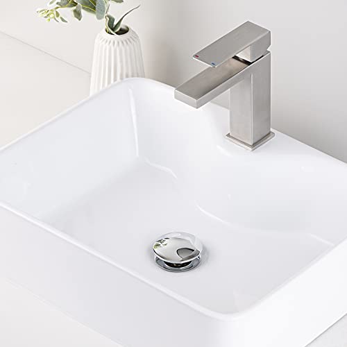 KES Bathroom Sink Drain Pop Up Drain Without Overflow Vessel Sink Vanity Stopper Polished Chrome, All Metal Rustproof Brass and 304 Stainless Steel, S2008D-CH - color: Polished Finish, style: NO Overflow (Big Cap)
