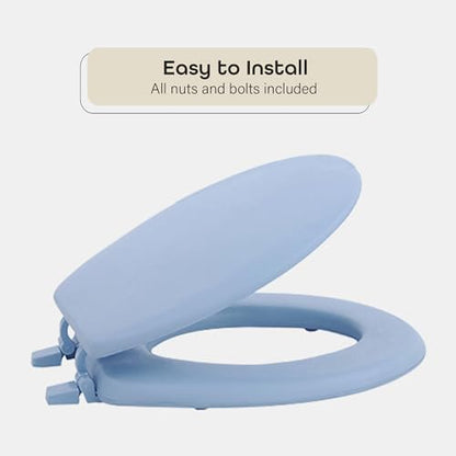 Soft Standard Vinyl Toilet Seat, Light Blue, 17 in - color: Light Blue, size: 17 Inch, style: Vinyl