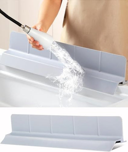 Kitchen Sink Splash Guard 18" 23" 30" Self-Draining Silicone Water Guard with High Splash Wall & Strong Suction Cups for Faucet, Countertop & Sink Edge, Keeps Sinks Dry, Dishwasher Safe, Gray - color: Gray, size: 18" x 3.5"