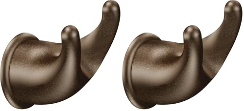 Moen YB8003OWB Mason Robe Hook, 1 Count (Pack of 2), Old World Bronze - color: Old World Bronze, size: 1 Count (Pack of 2)