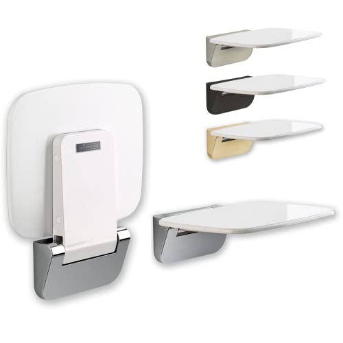 Folding Shower Seat Wall Mounted – Secure Fold Down Shower Bench, 350lbs Capacity, Space-Saving & Easy to Clean, Polished Chrome - color: Polished Chrome