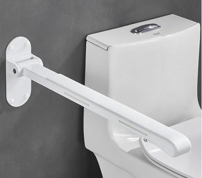 Grab Bars,Flip up Grab Bars for Bathroom,Folding Grab Bar,White | Stainless Steel Material,Night Glow Strips on Both Sides,Wall Mounted,Non Slip Waterproof Elderly Handicap Bars - color: White