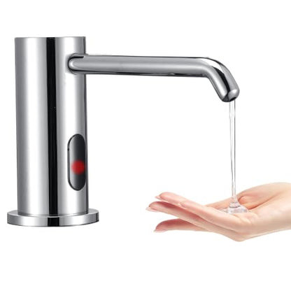 Touchless Automatic Soap Dispenser Sensor Built-in Sink Soap Dispenser | Electric Soap Pump Suitable For Home And Commercial Use Large Capacity 33.81oz Liquid Dispensing Accessory, Chrome - color: Liquid-chrome