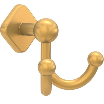 Franklin Brass Gainesville (1-Pack) Towel Hooks Satin Gold Double Bathroom J Hooks Wall Mounted for Robes & Towels Hand Towel Hook Holder Kitchen, Bathroom Accessories GNV35-SG - color: Satin Gold