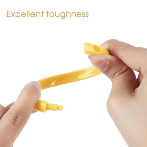 Yellow Shower Curtain Hooks - 12 Pcs Circular Plastic Shower Curtain Rings for Bathroom - O Shaped Yellow Shower Hooks Rings for Shower Curtain Rod - color: Yellow